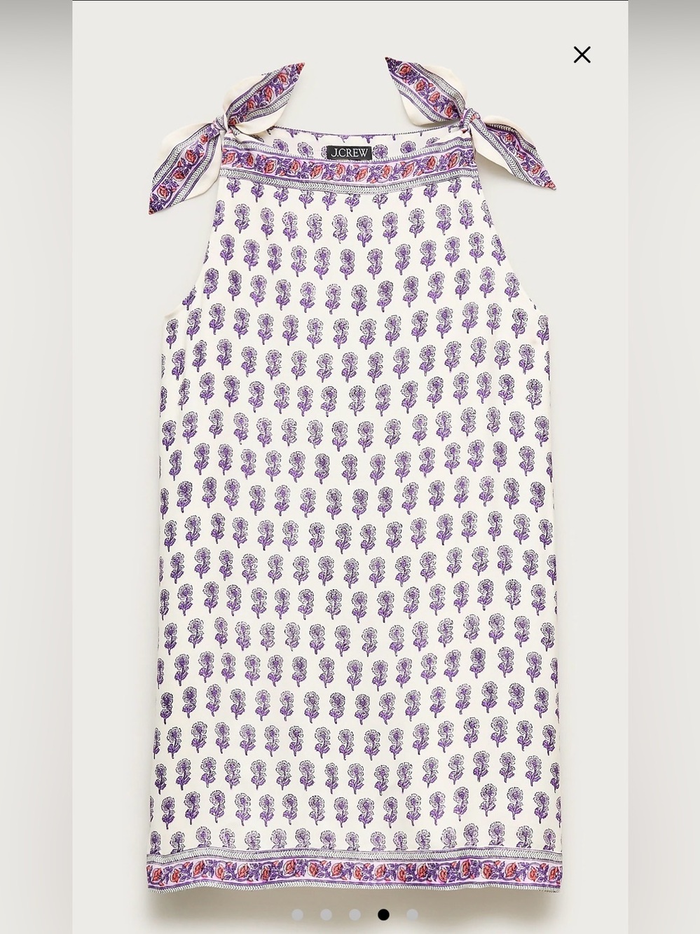 NWT J. Crew Size Medium Tall Sadie Mini Dress in Lilac Block Print